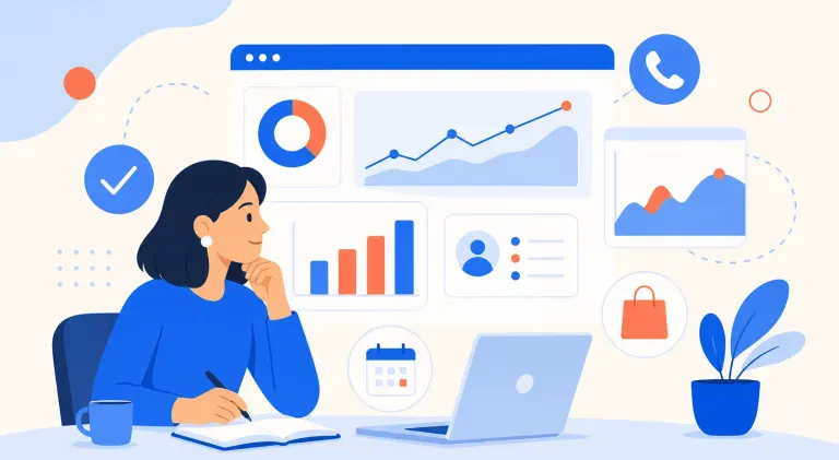 Illustrated featured image for What should a small business set up in website analytics?