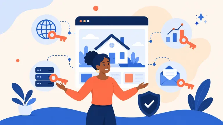 Illustrated featured image for Why should a small business own its website domain and accounts?