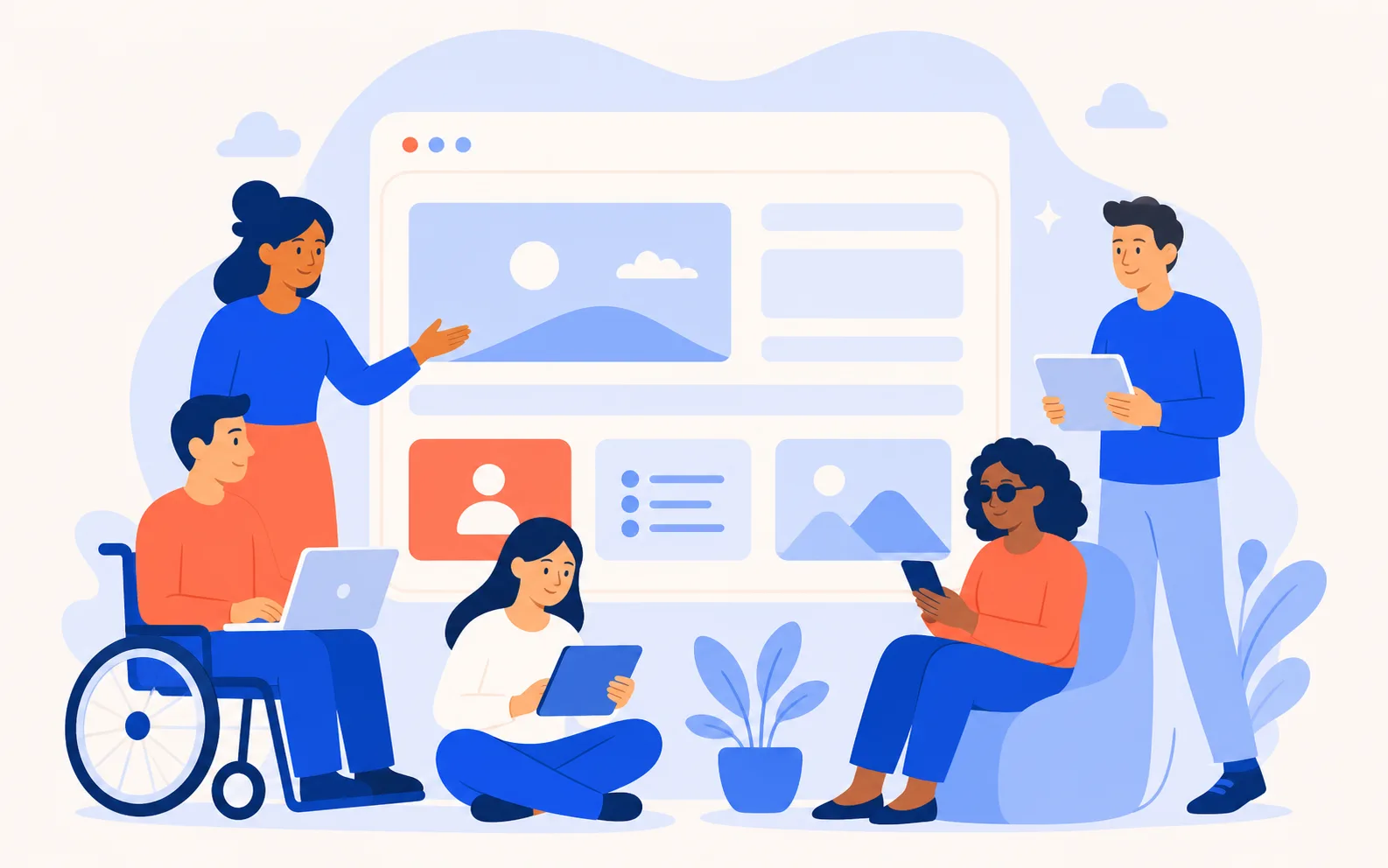 Illustrated accessible support for visitors