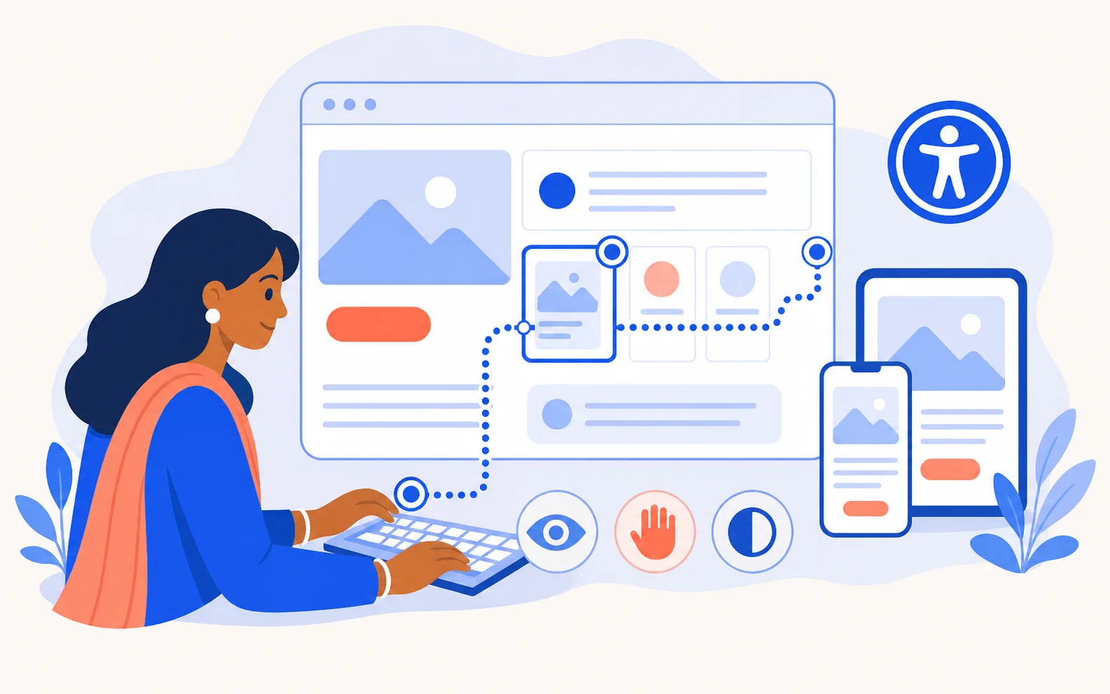 Illustrated keyboard-friendly website navigation