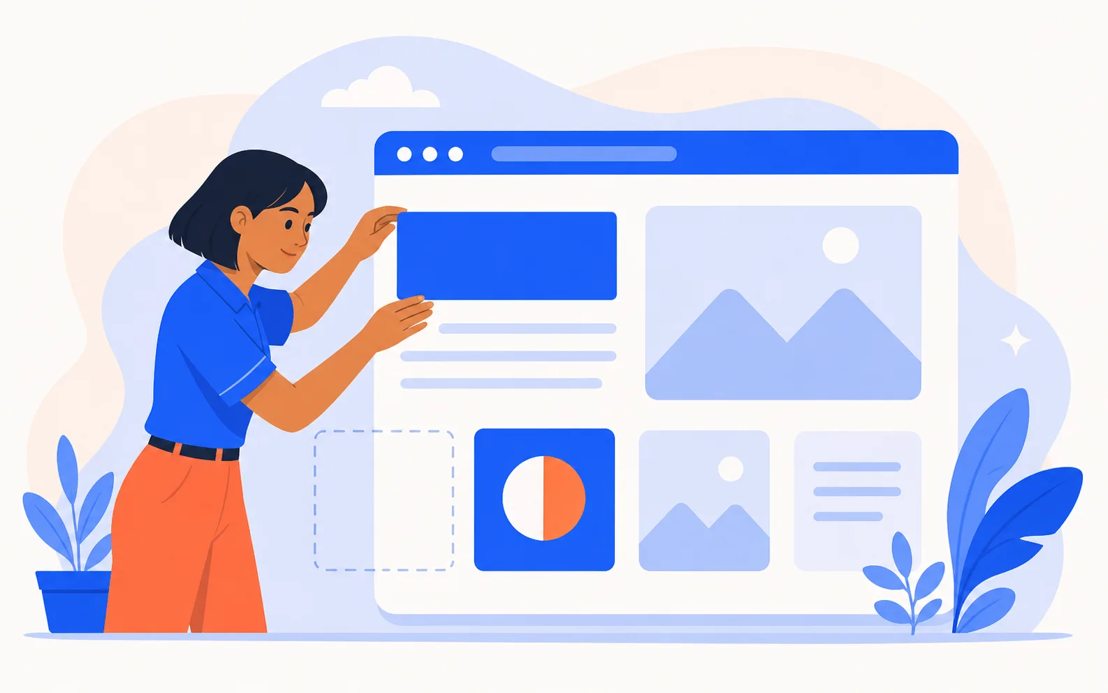 Illustrated readable website structure