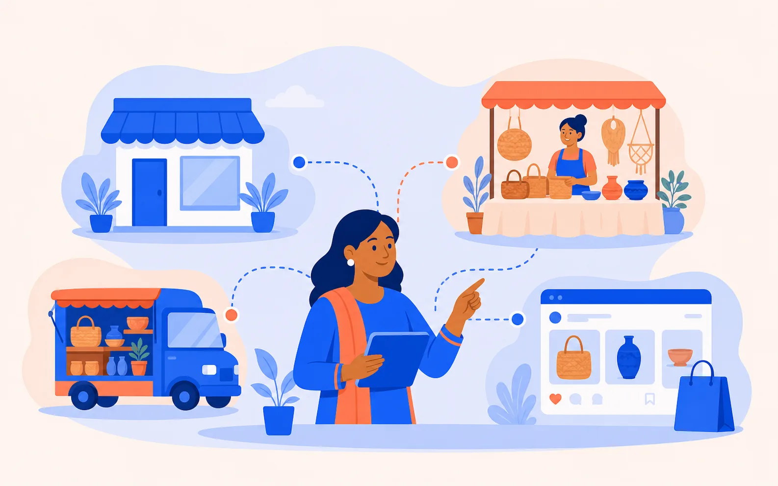 Illustrated connected multi-channel commerce