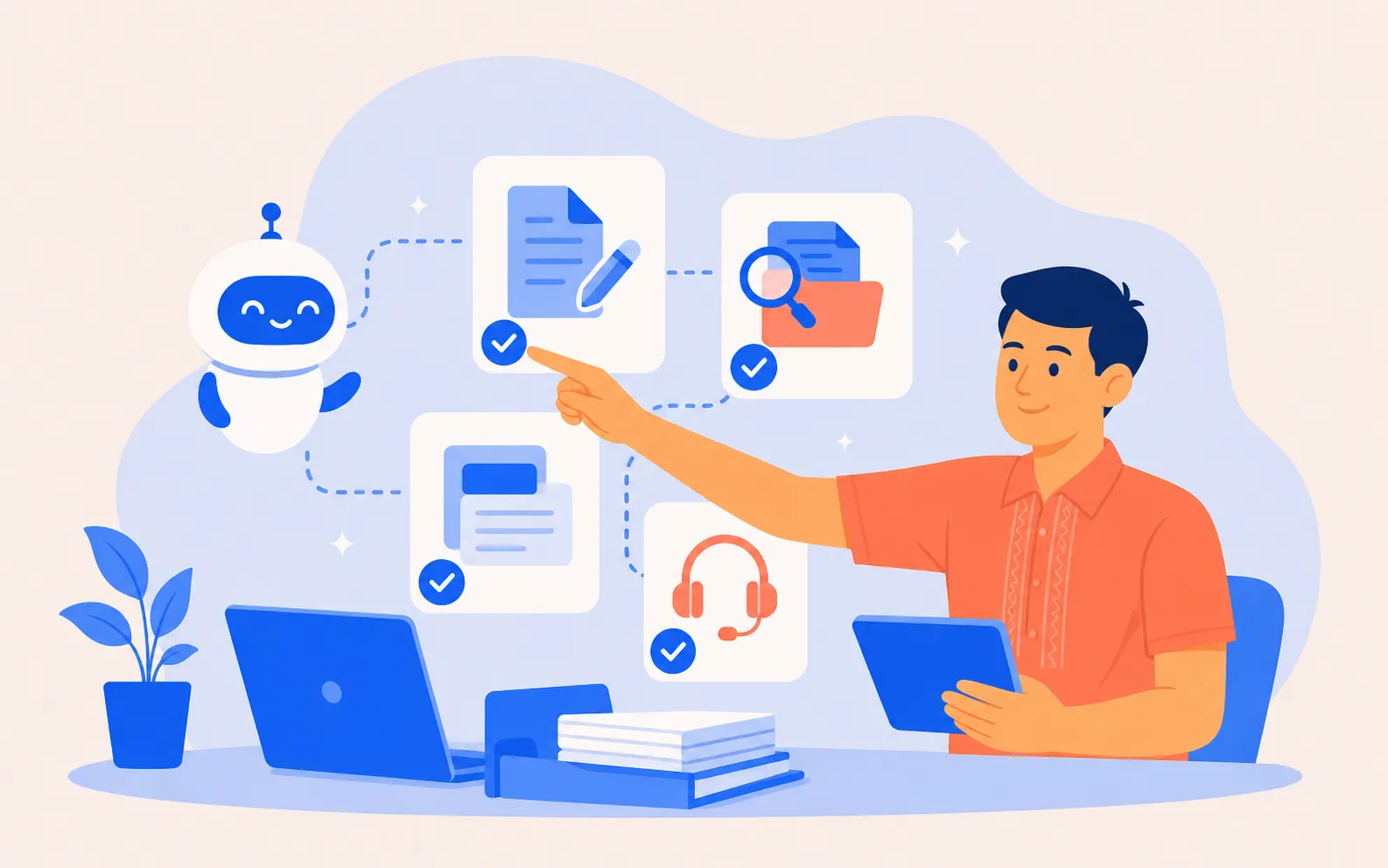 Illustrated defined custom GPT tasks