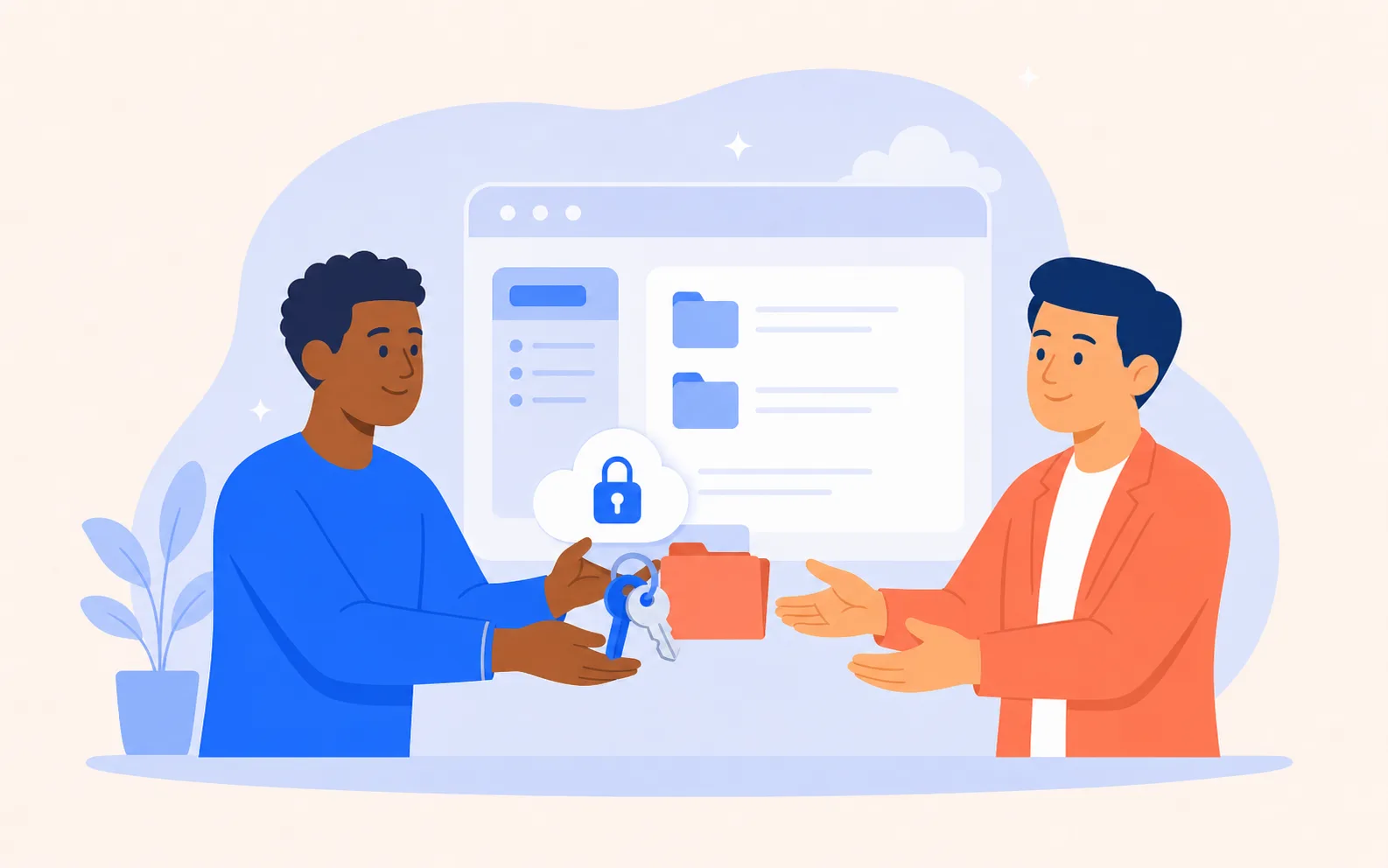 Illustrated custom project ownership handoff