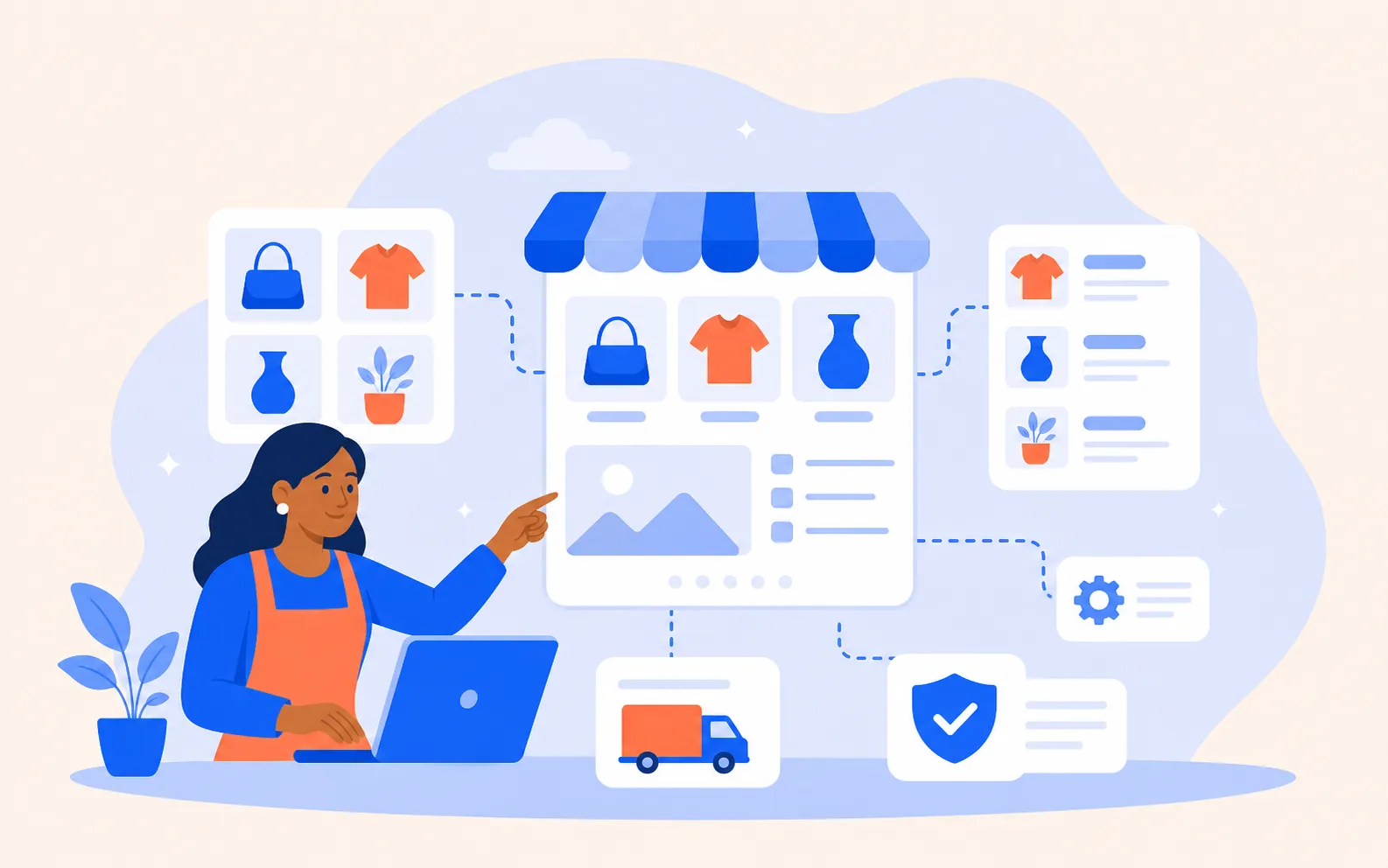 Illustrated e-commerce store planning