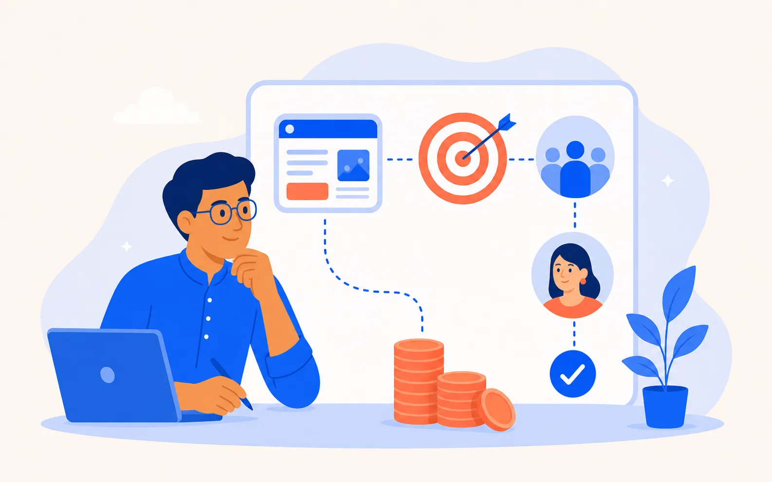 Illustrated Google Ads campaign planning
