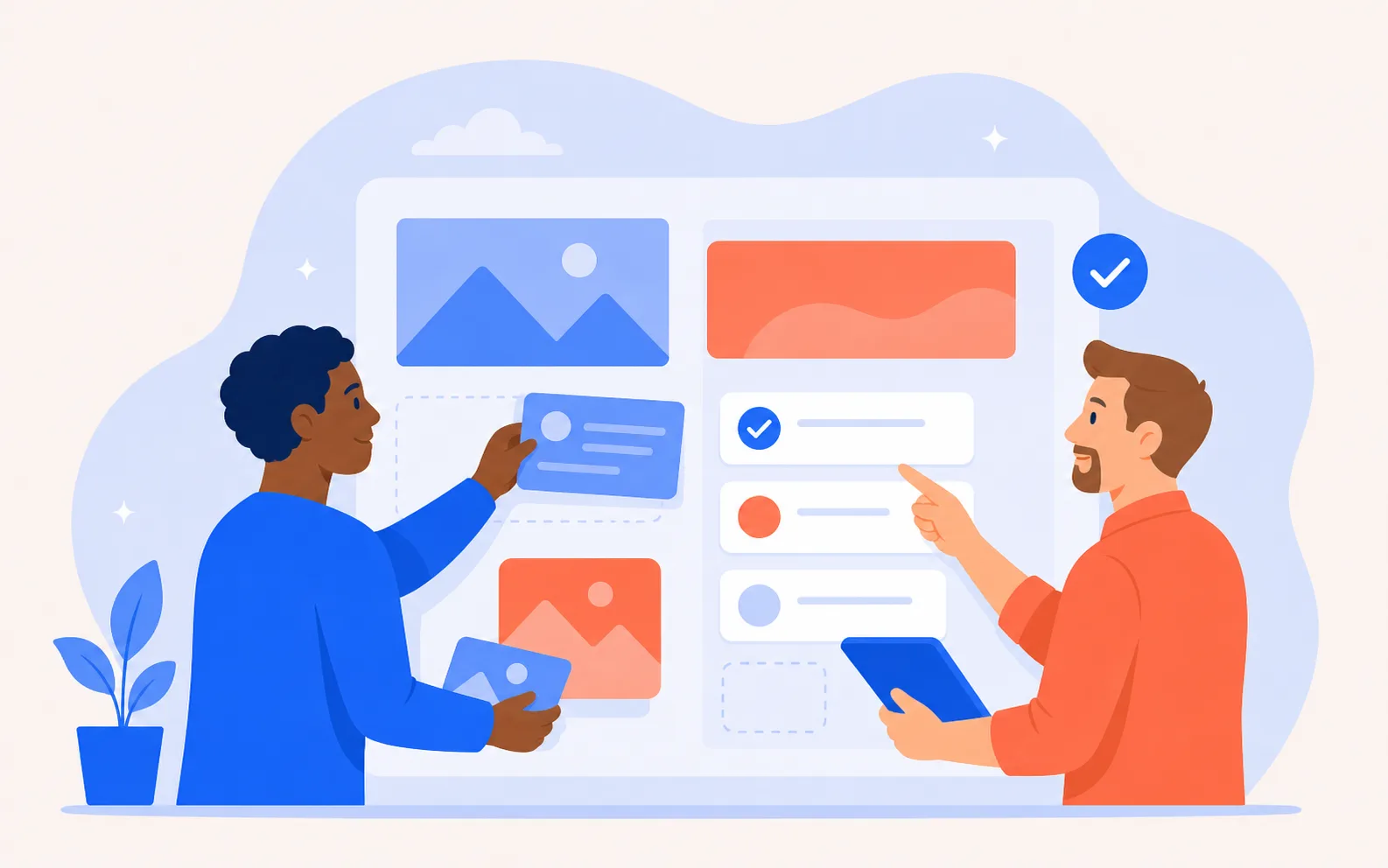 Illustrated visible collaborative build process