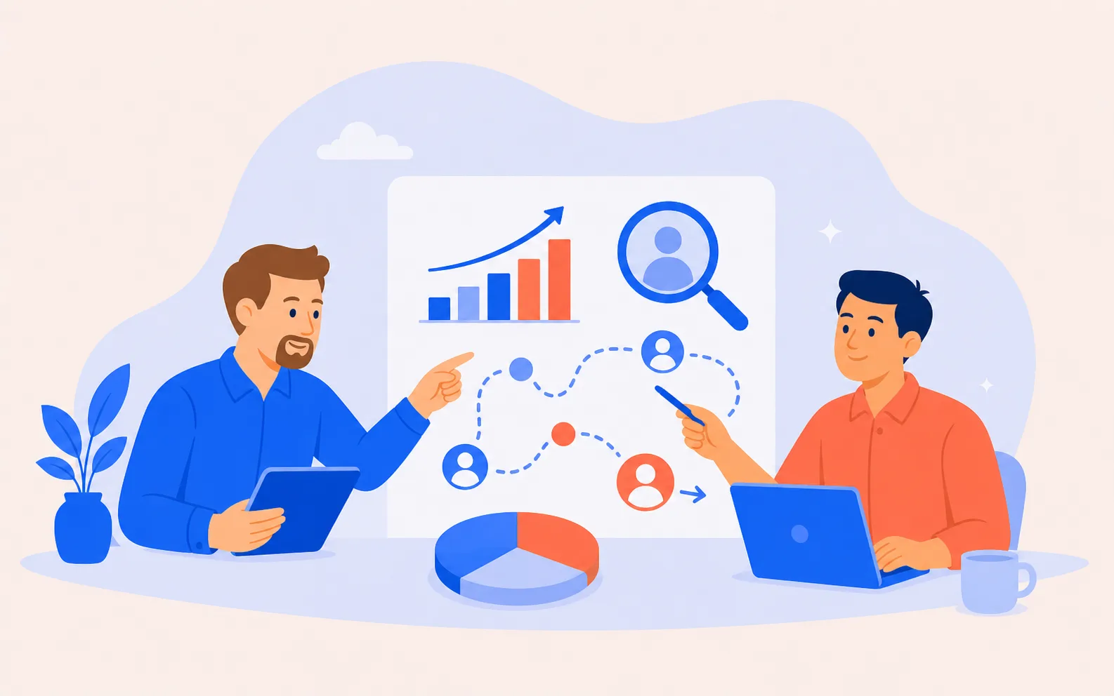 Illustrated marketing strategy collaboration