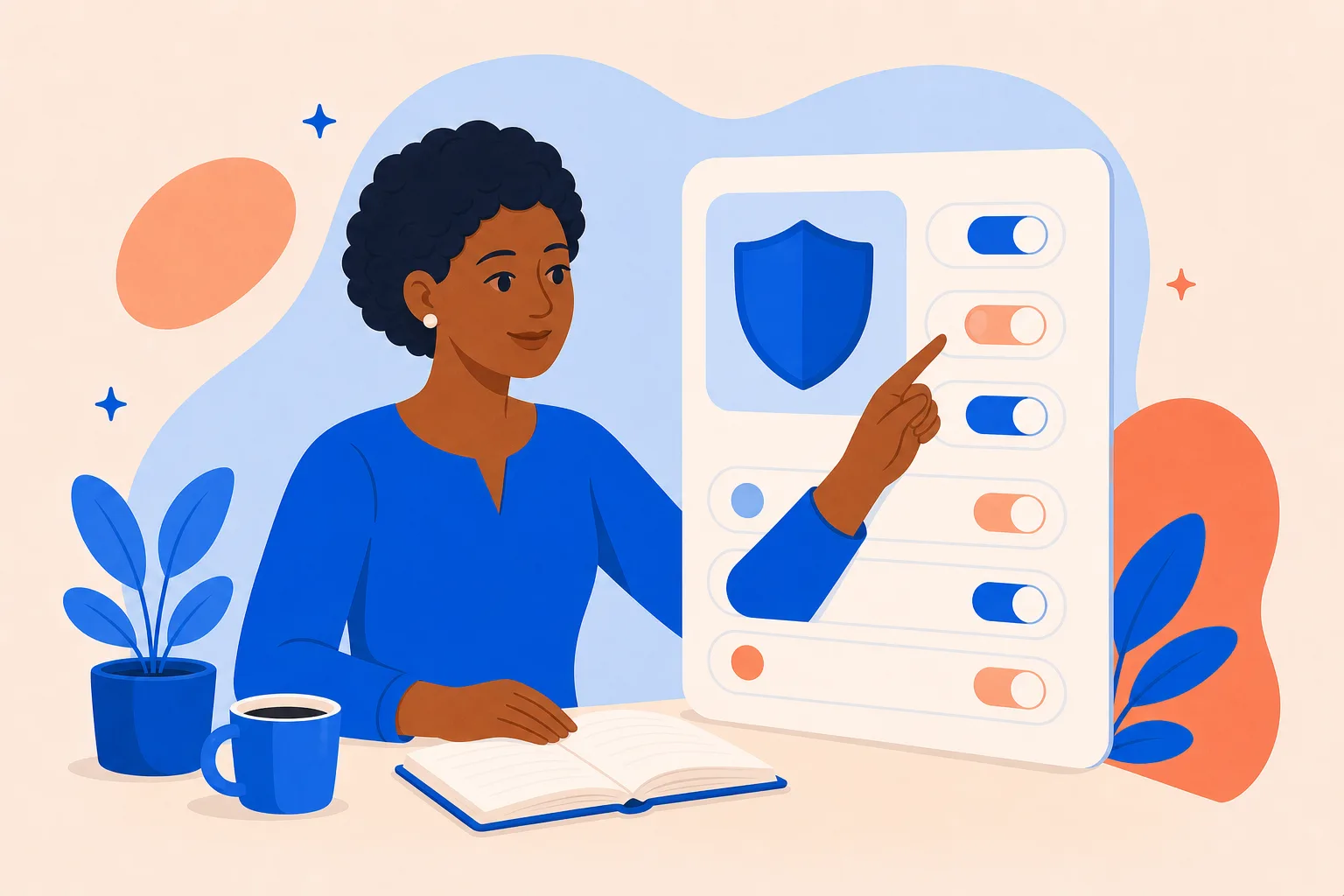 Illustrated visitor privacy controls