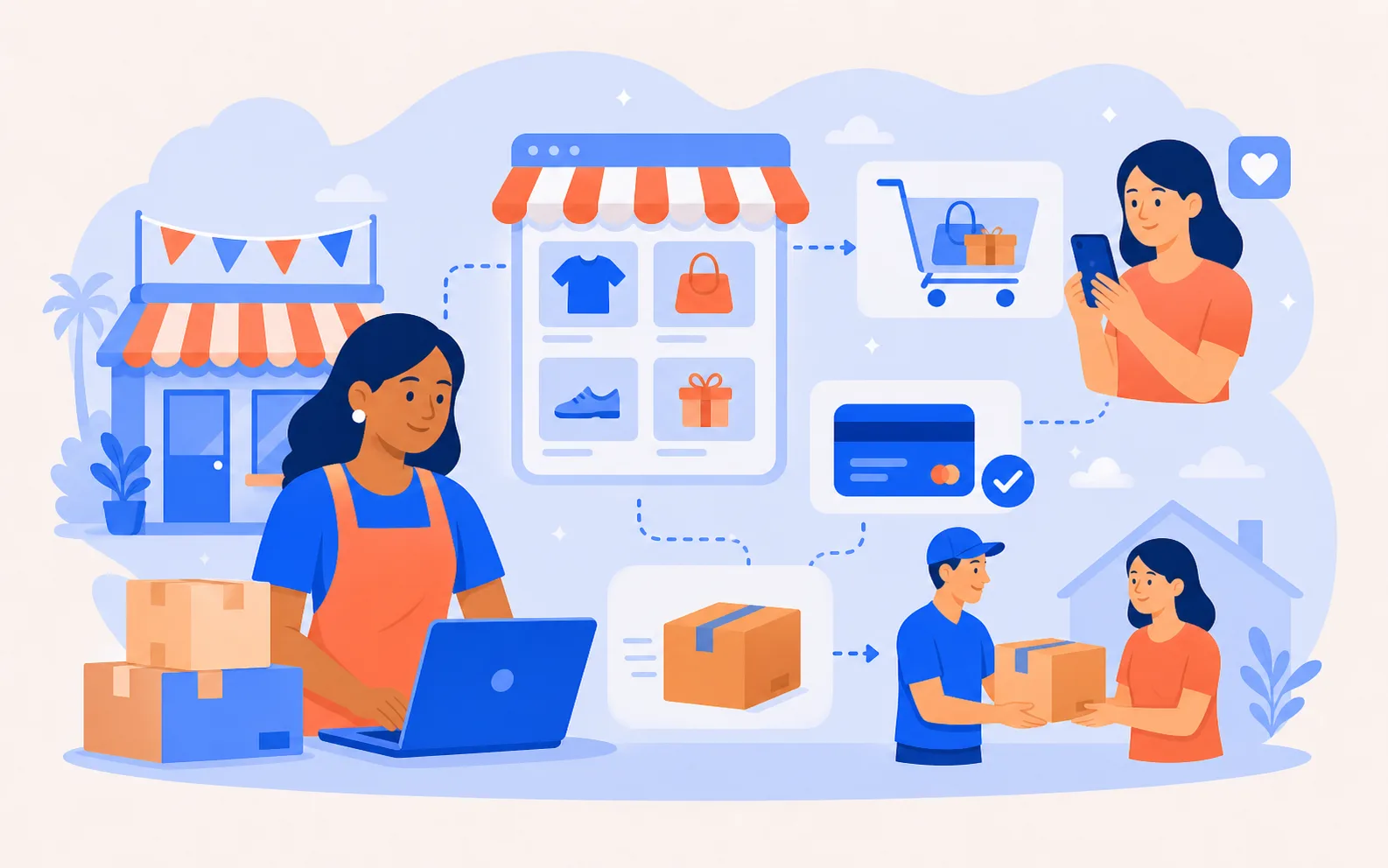 Illustrated website and commerce services