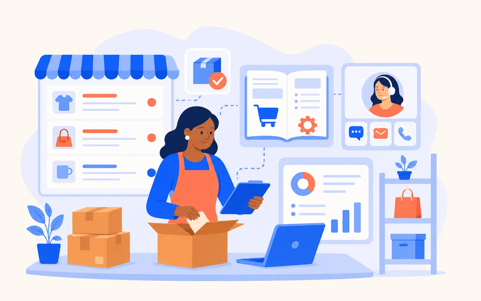 Illustrated owner-friendly store operations
