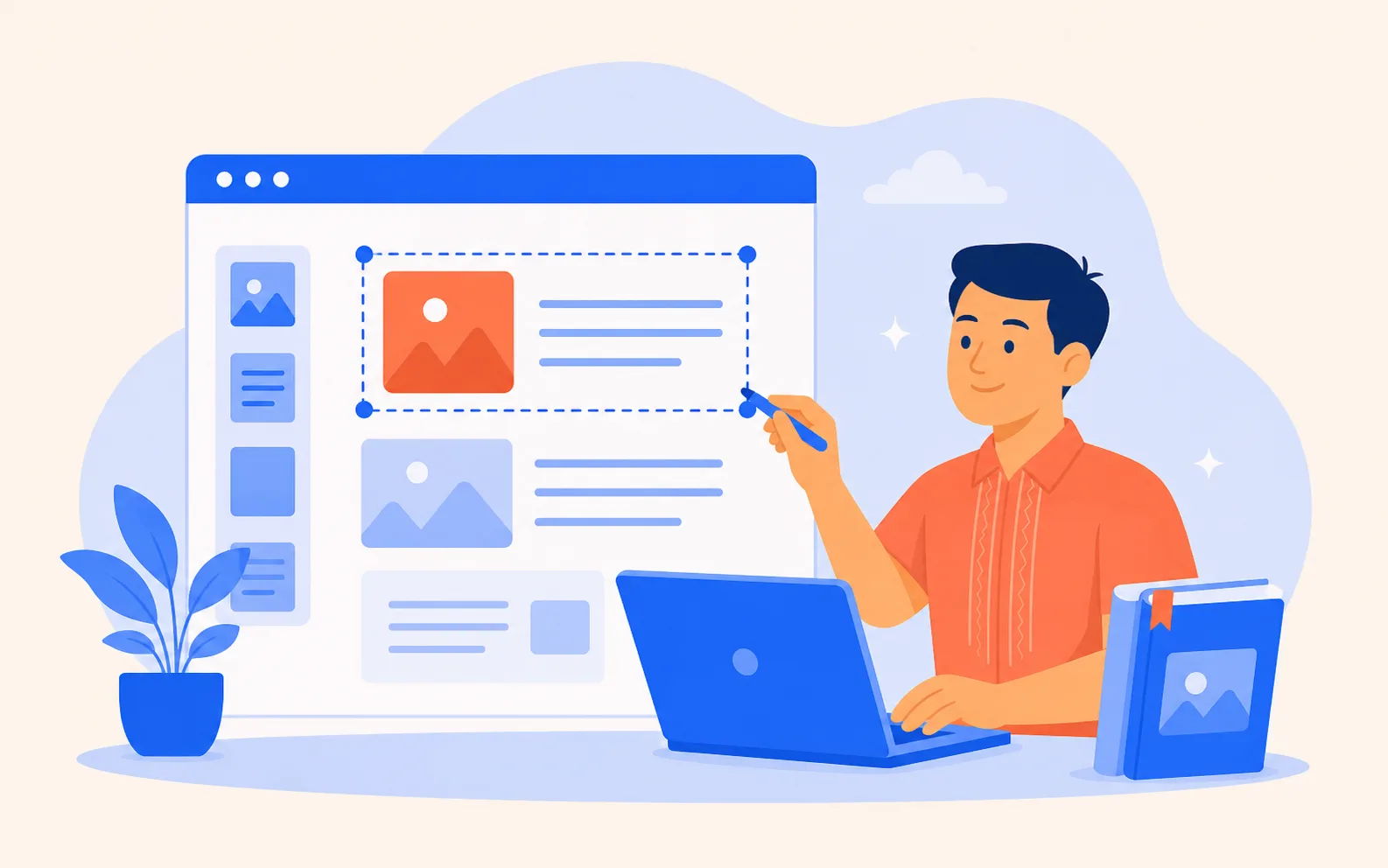 Illustrated owner-friendly website editing